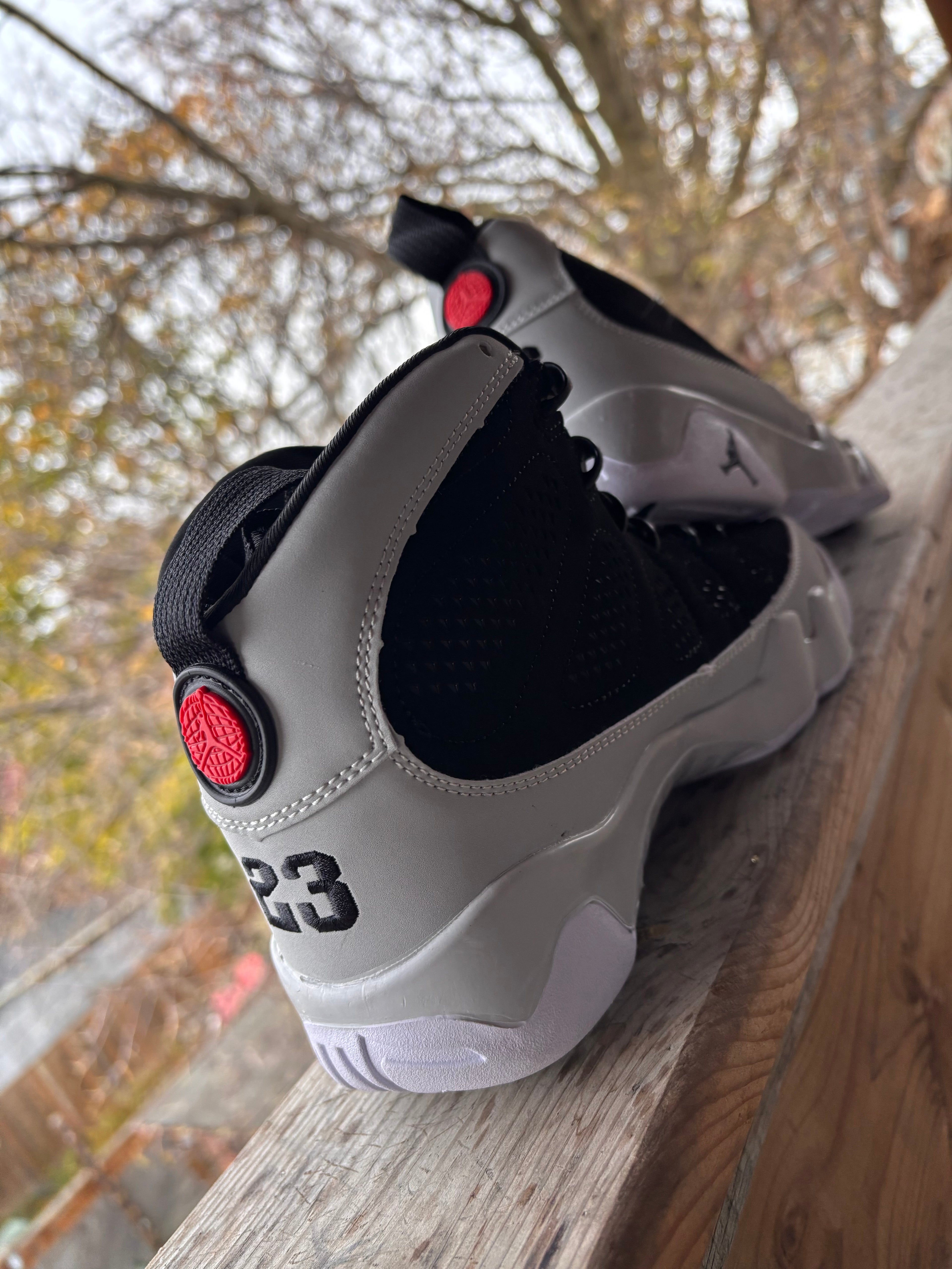 Air Jordan 9 Retro Grey, black and white